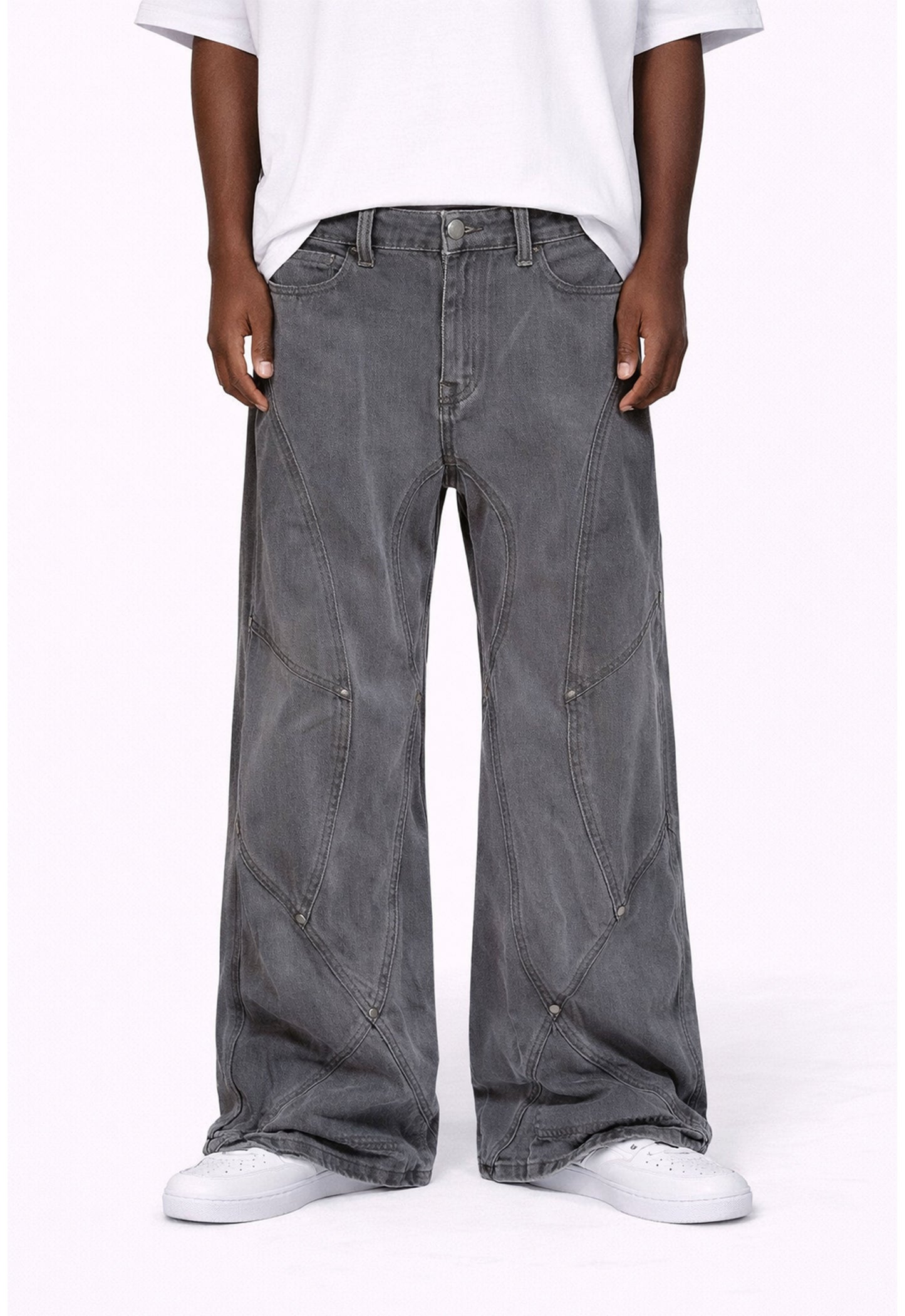 GREY PANEL DENIM