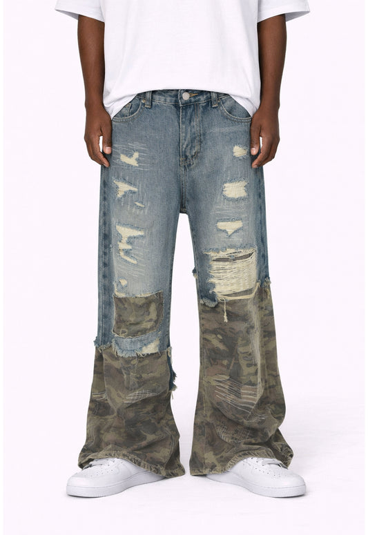 AZUL SCAB CAMO FLARE DENIM