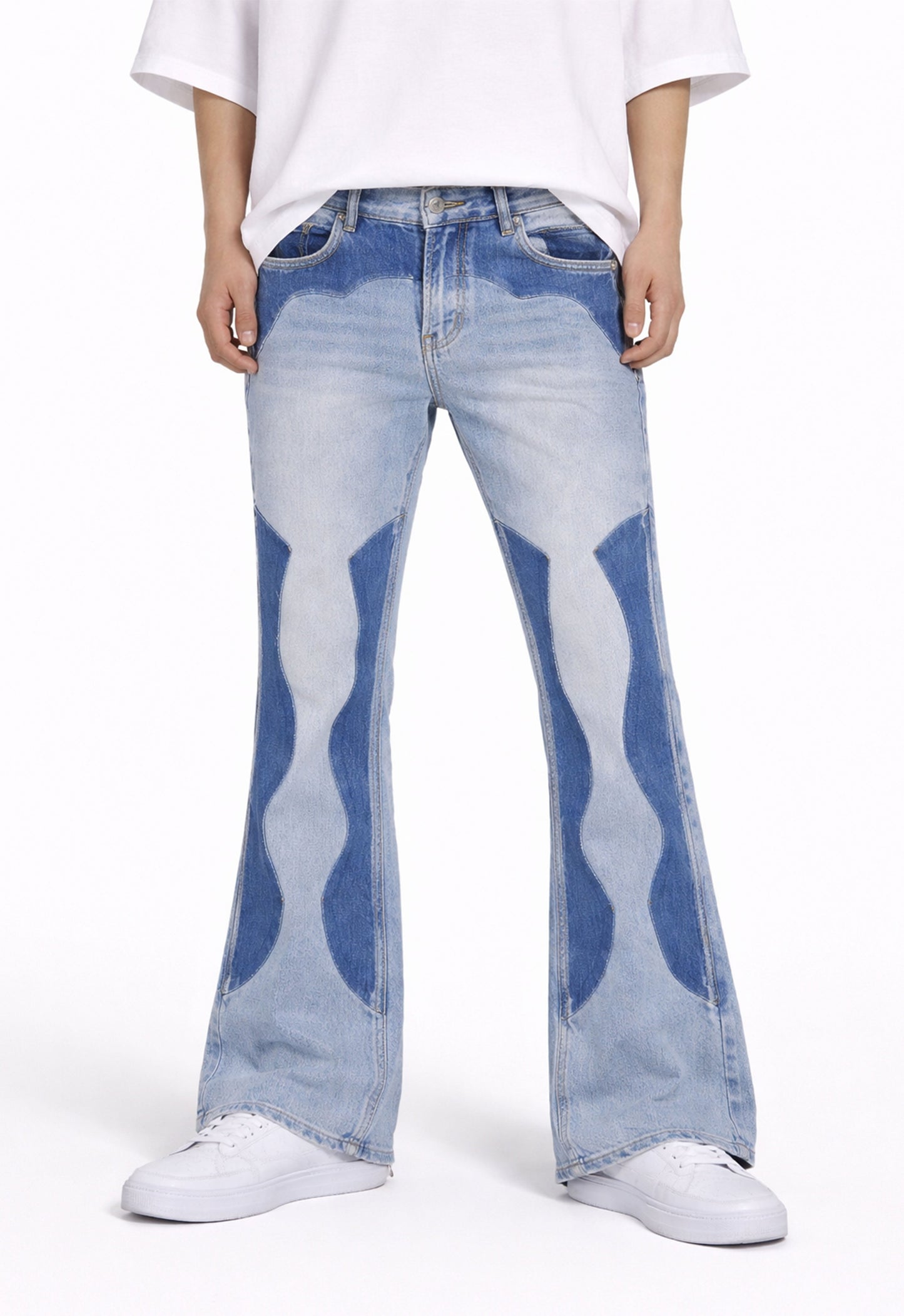 AZUL SPLIT PATCHWORK DENIM