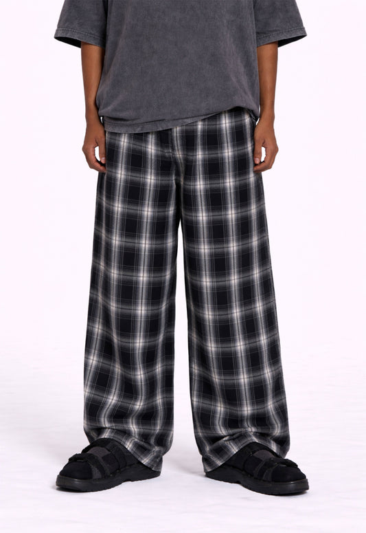 PLAID SPLIT SWEATPANTS