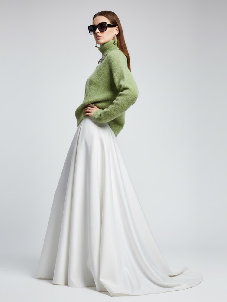 Olive Fuzzy Knit Turtleneck Sweater - WALL STREET: New Colección COUTURE in NOLITA - BYMANYC ® New York