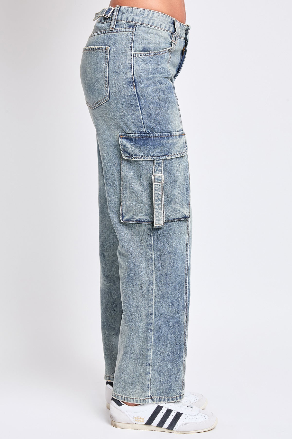 Women's Adjustable Waist Cargo Straight  Jeans