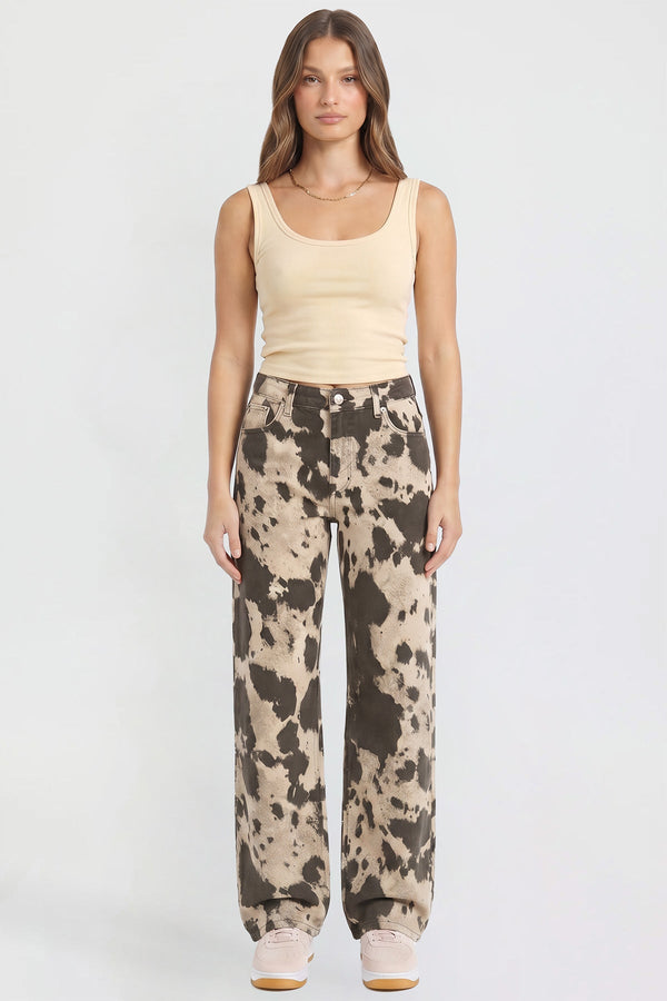 Women's Britney Printed Wide Leg Jeans