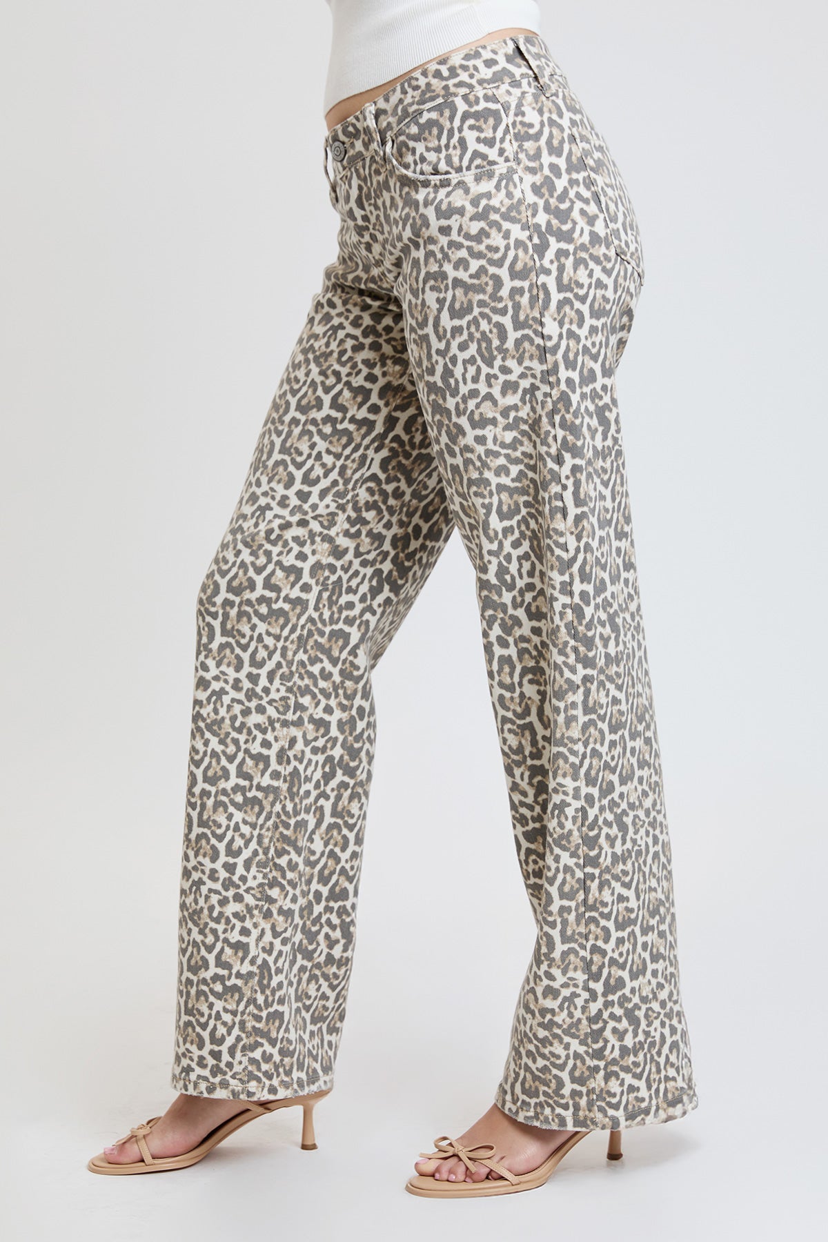 Women's Britney Leopard Wide Leg Jeans
