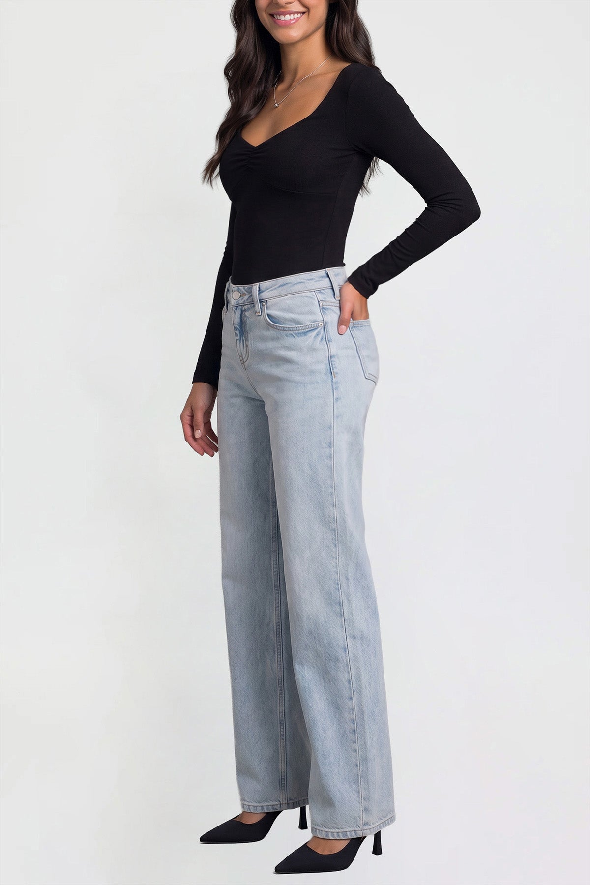 Women's Luxe Britney Wide Leg Jeans