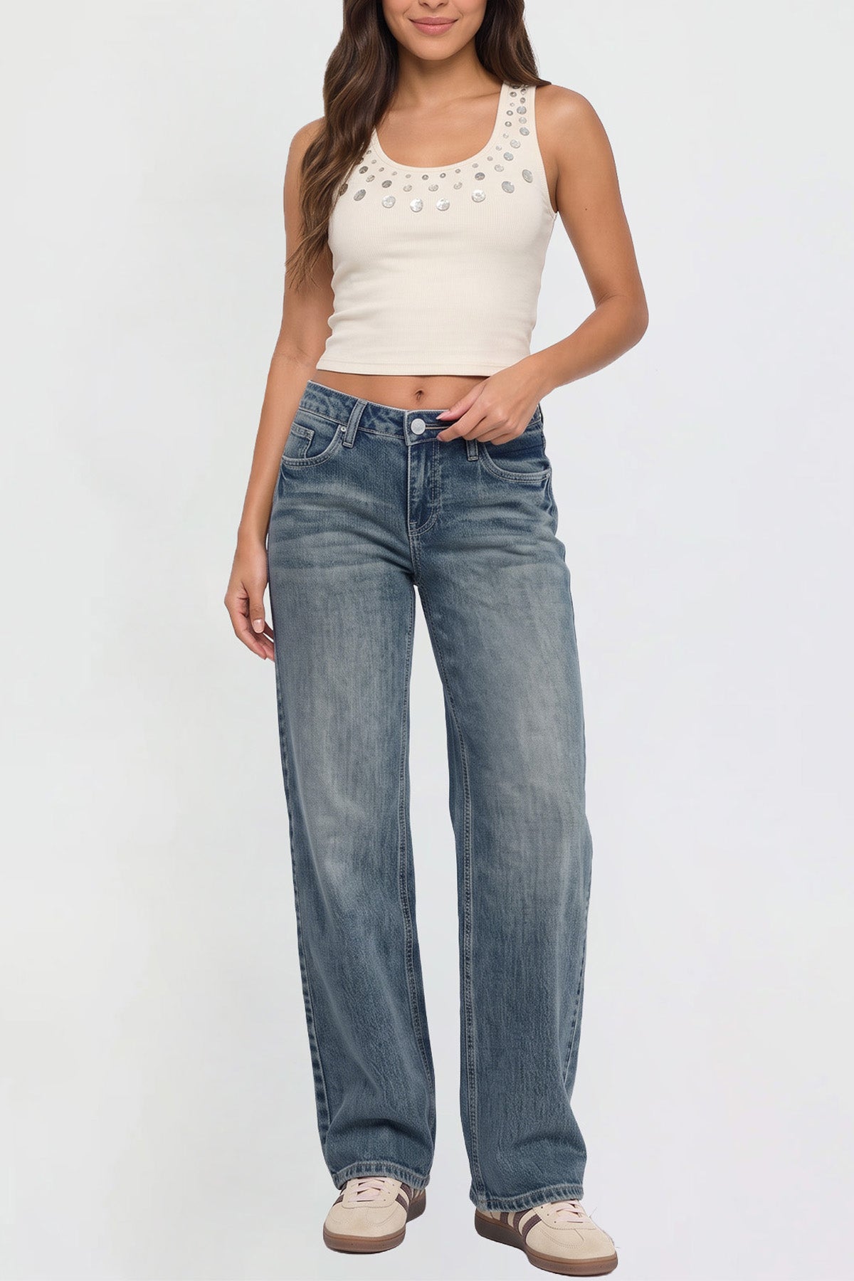 Women's Luxe Britney Wide Leg Jeans