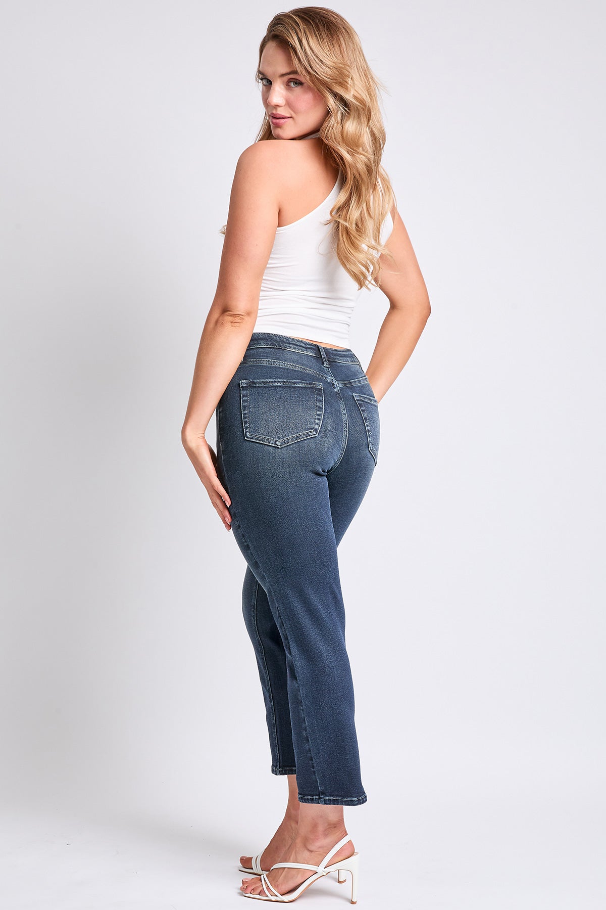 Women's Luxe High Rise Vintage Stretch Straight  Jeans
