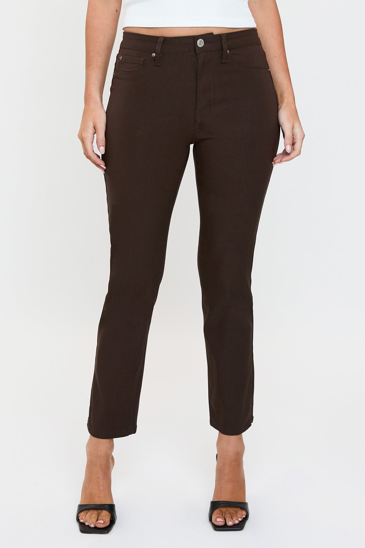 Women's High Rise Hyperstretch Cropped Straight Pants