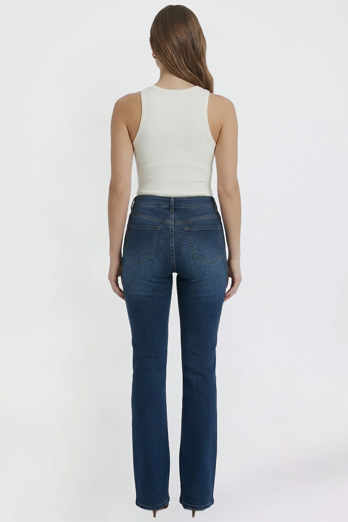 Women's Bootcut Jeans with Cross Hatch Detail