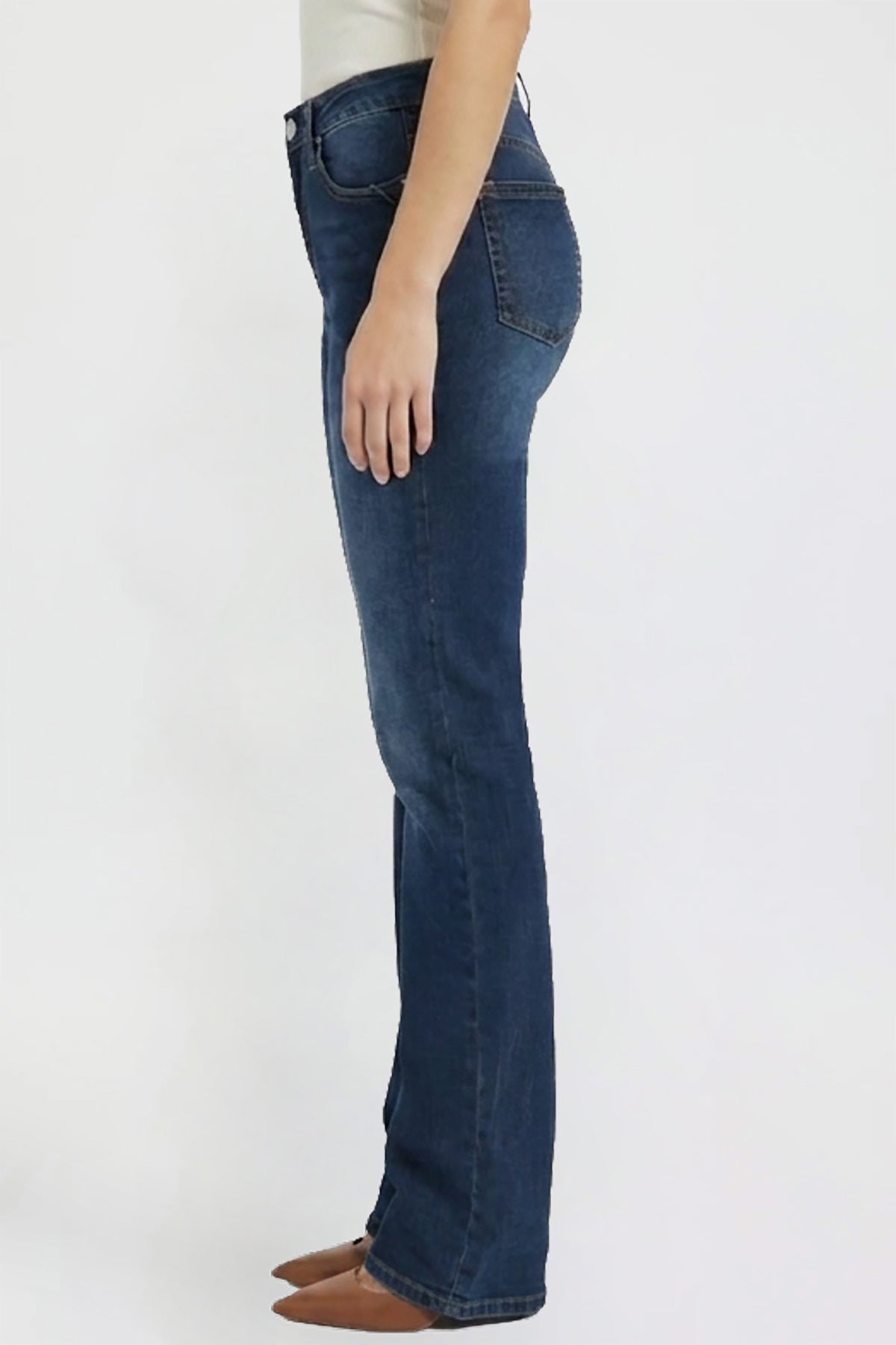 Women's Bootcut Jeans with Cross Hatch Detail