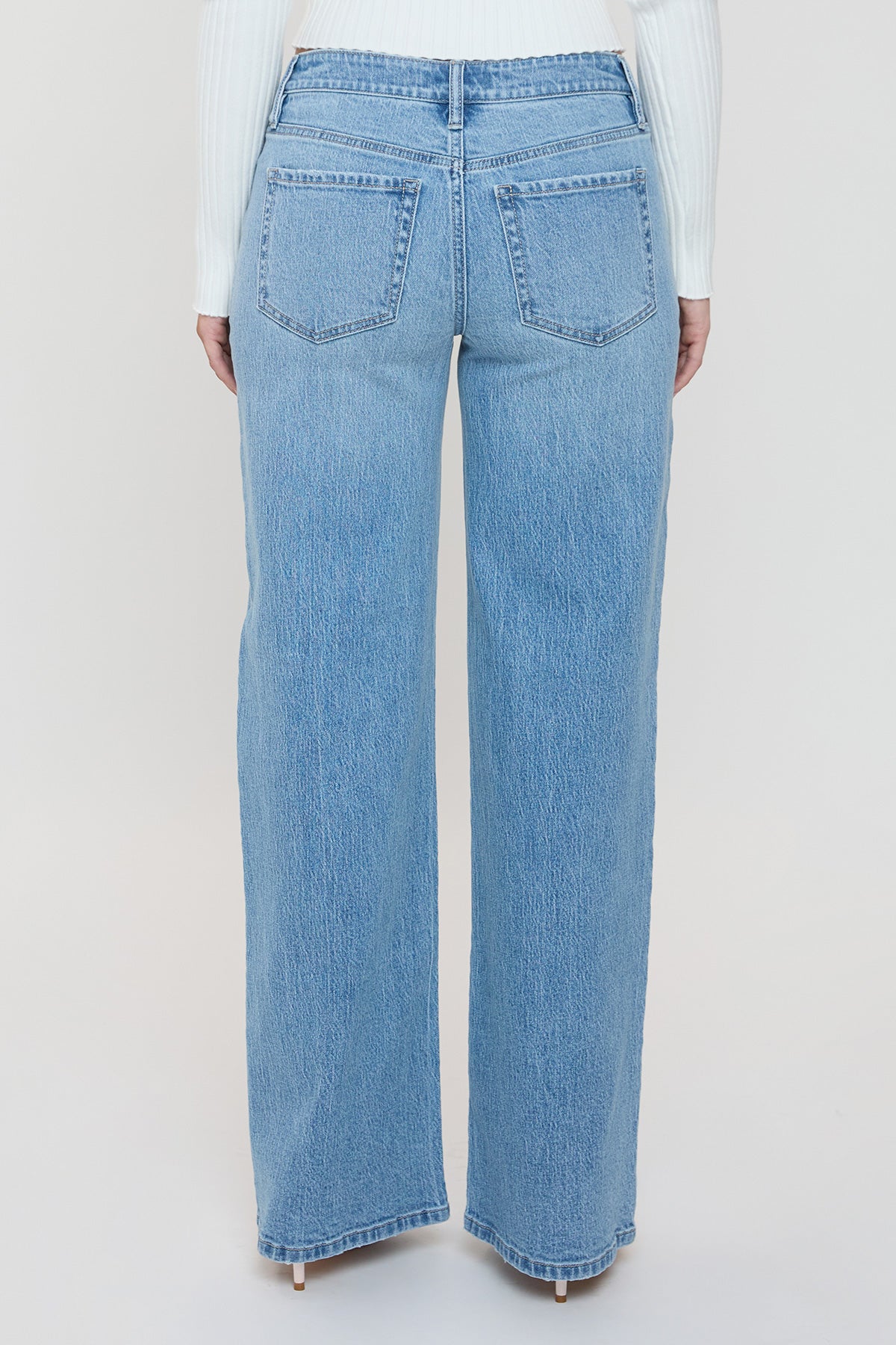 Women's Luxe Bella Asymmetrical Wide Leg Jeans