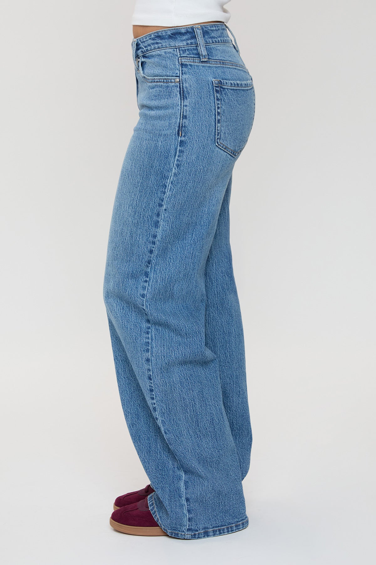 Women's Luxe Bella Asymmetrical Wide Leg Jeans