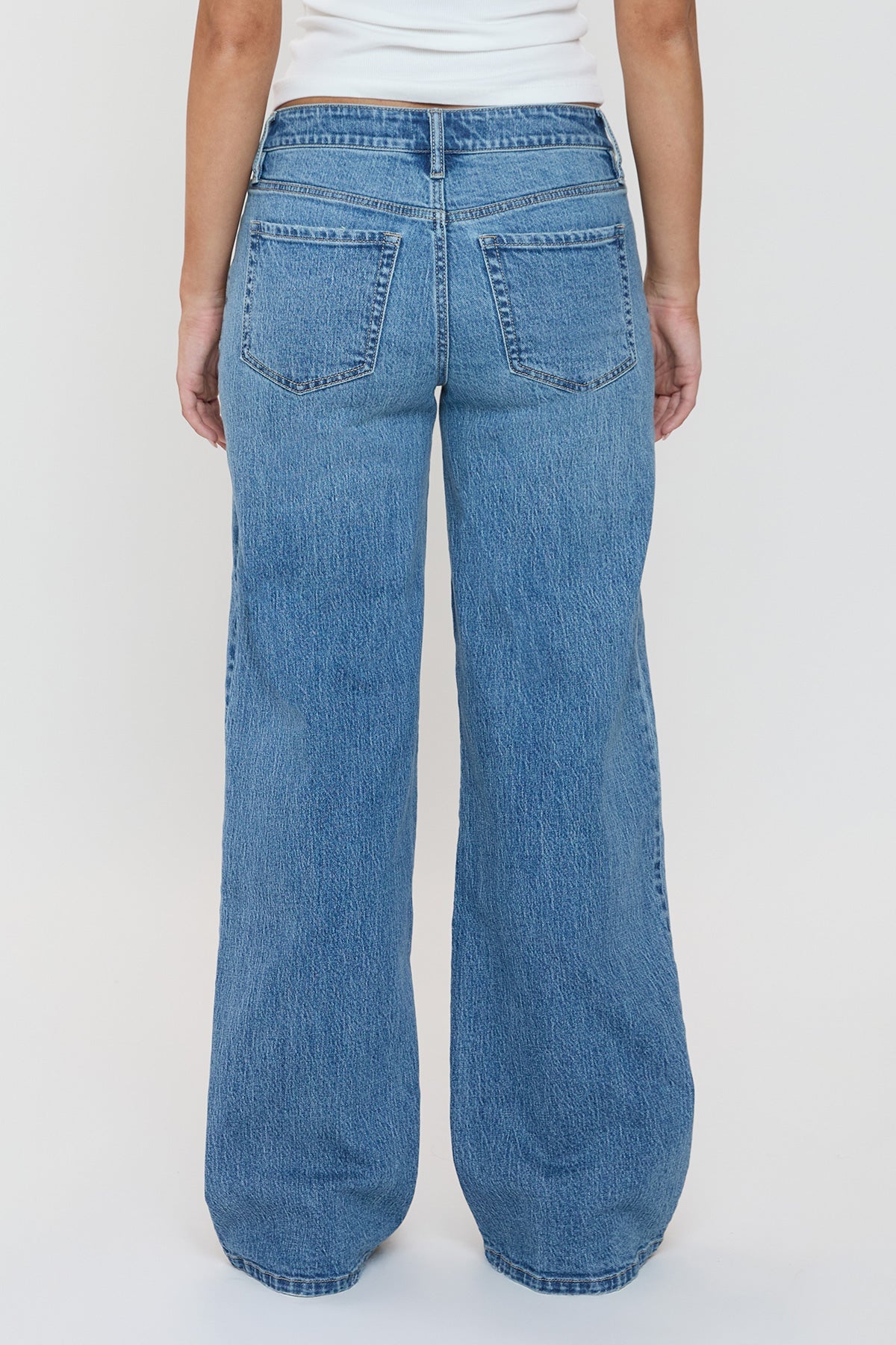 Women's Luxe Bella Asymmetrical Wide Leg Jeans