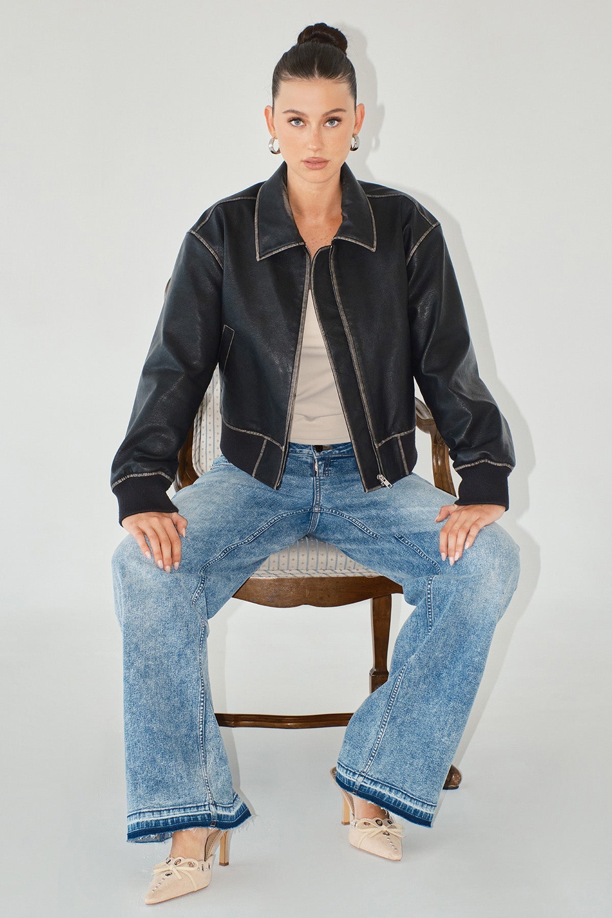 Women's Britney Release Hem Wide Leg Jeans