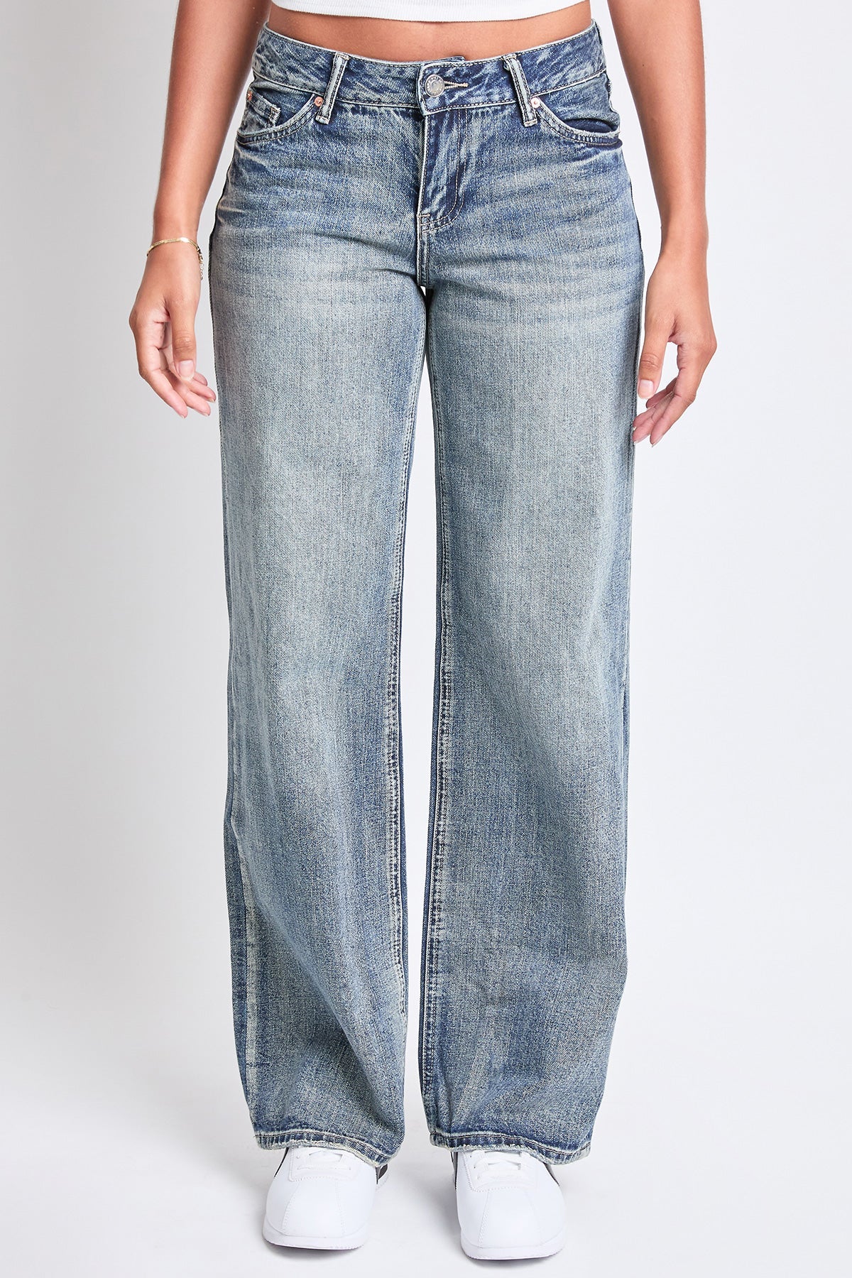 Women's Wide Leg Low Rise Rigid Jeans