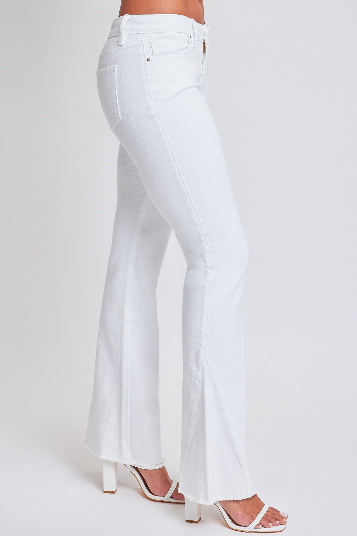 Women's Low Rise Fray Hem Flare Jeans