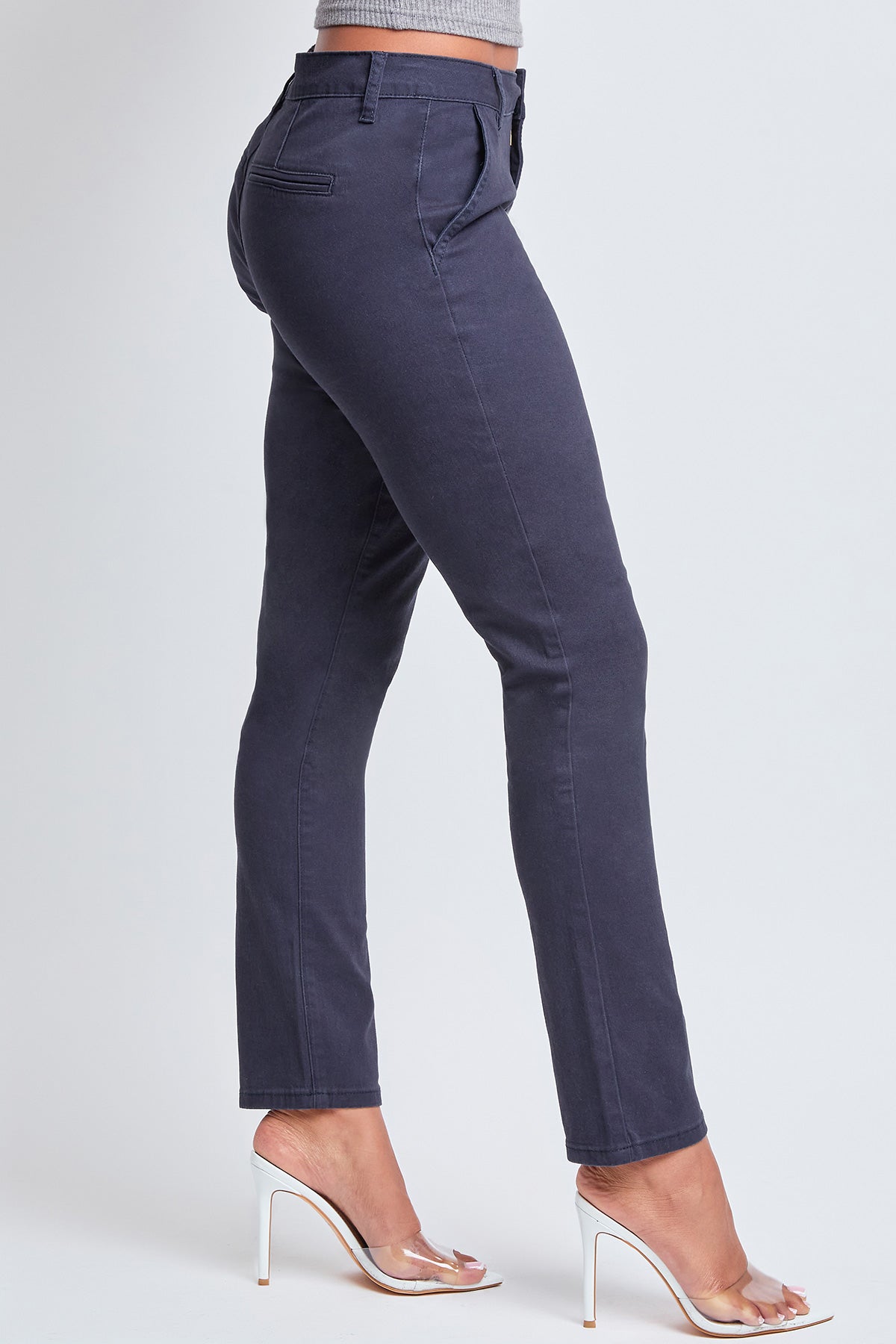 Women's Slim Mid Rise Straight  Twill Pant