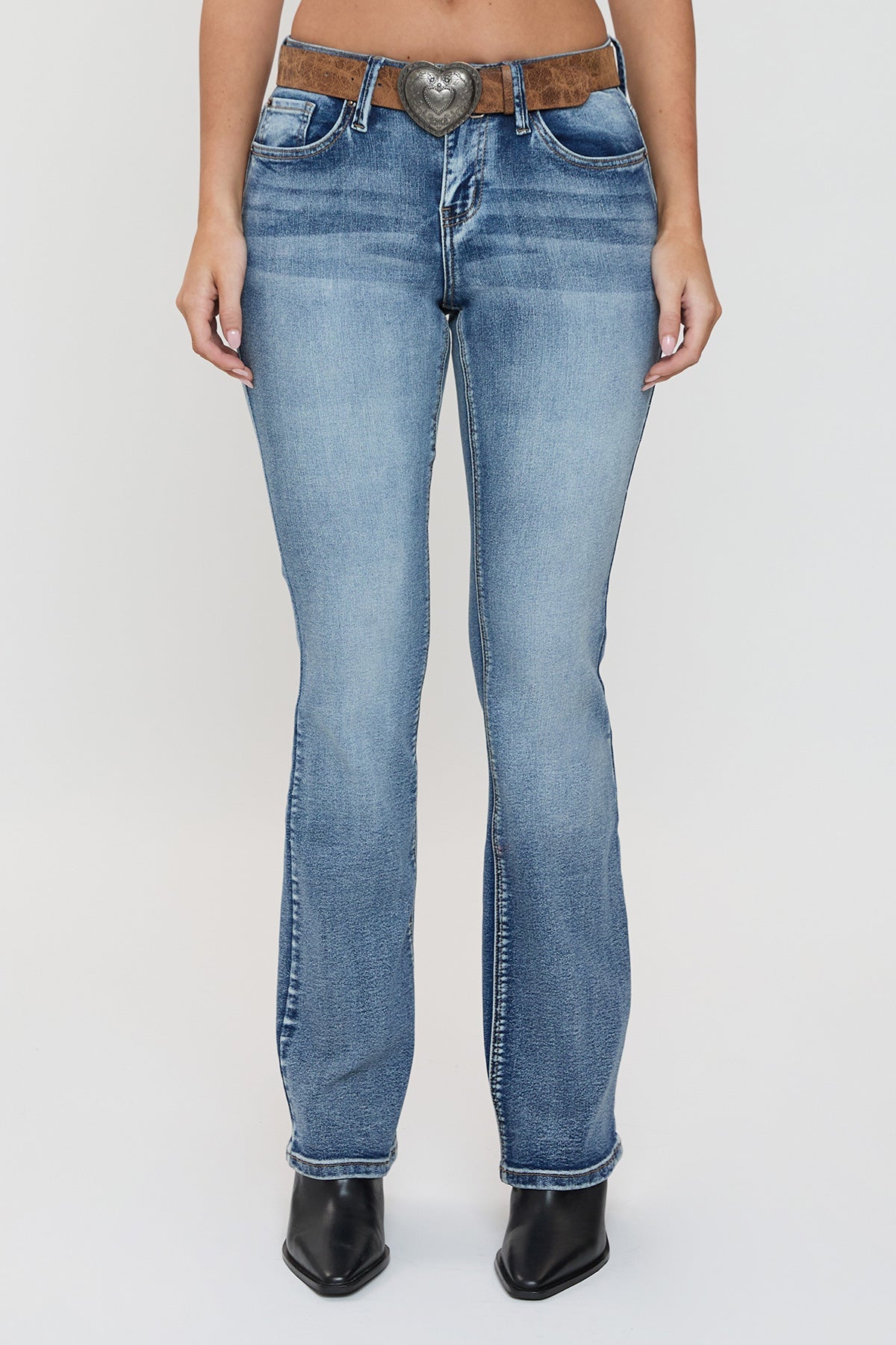 Women's Jessie Belted Bootcut Jeans