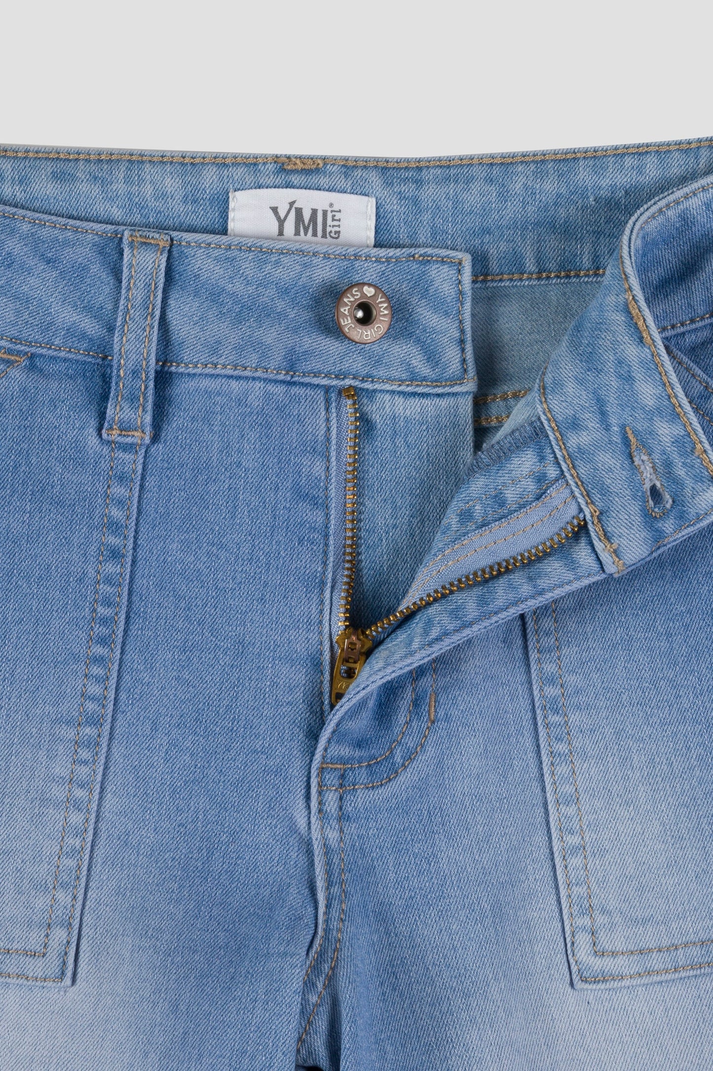 Girls Cargo Wide Leg Jeans