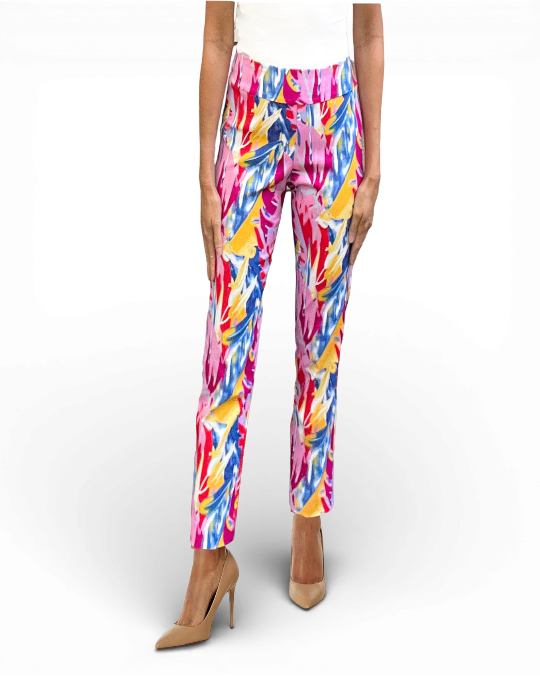 Krazy Larry P507 Pull on Pant - Pink Abstract