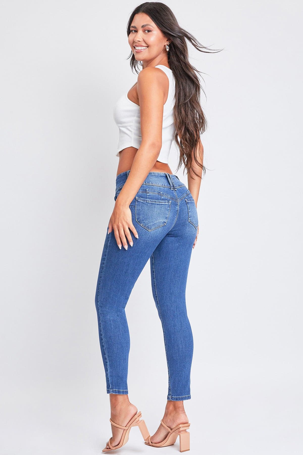 Women's 3 Button Sustainable WannaBettaButt  Skinny Jeans