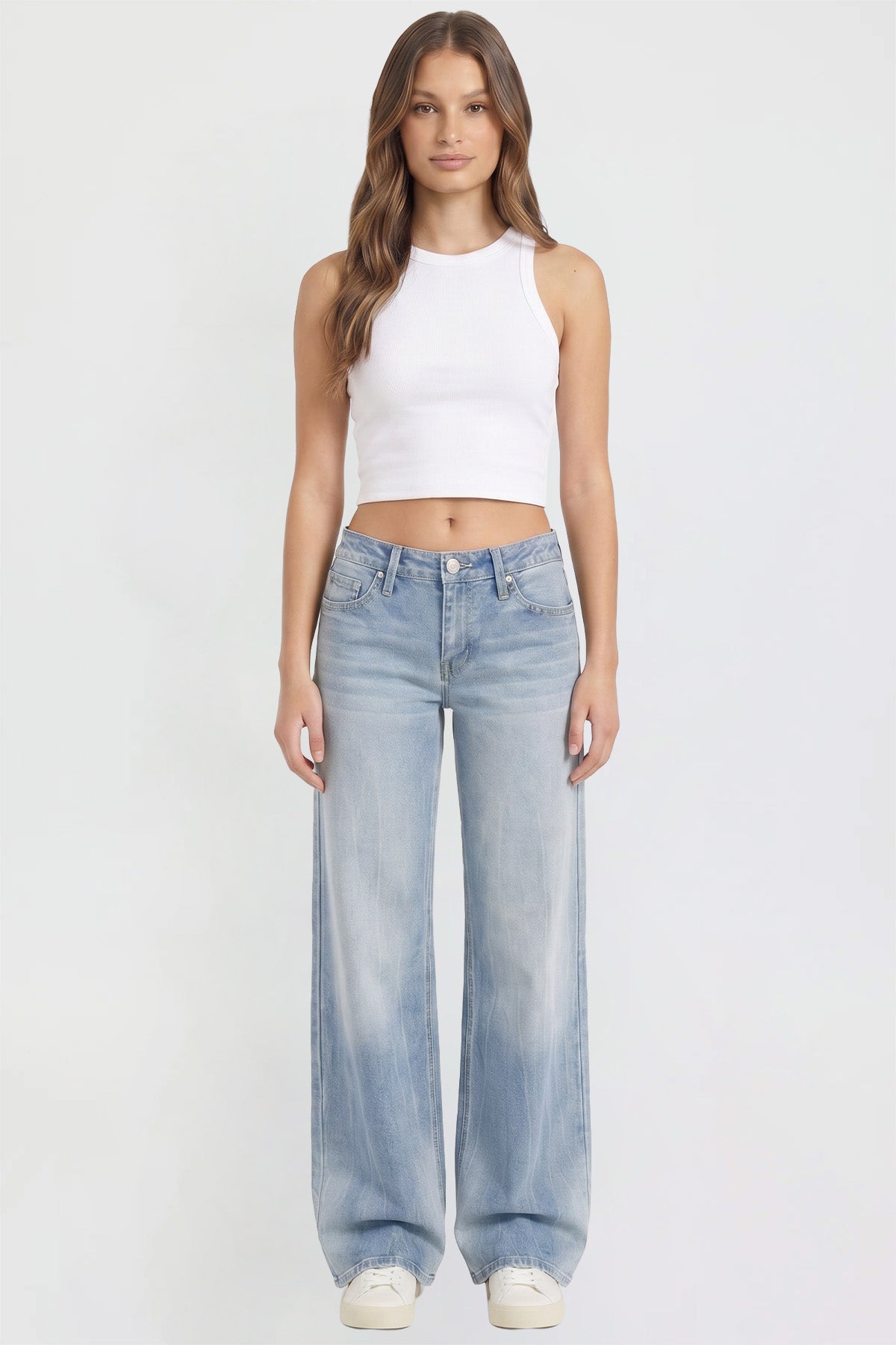 Women's Britney Buttefly Pocket Wide Leg Jeans