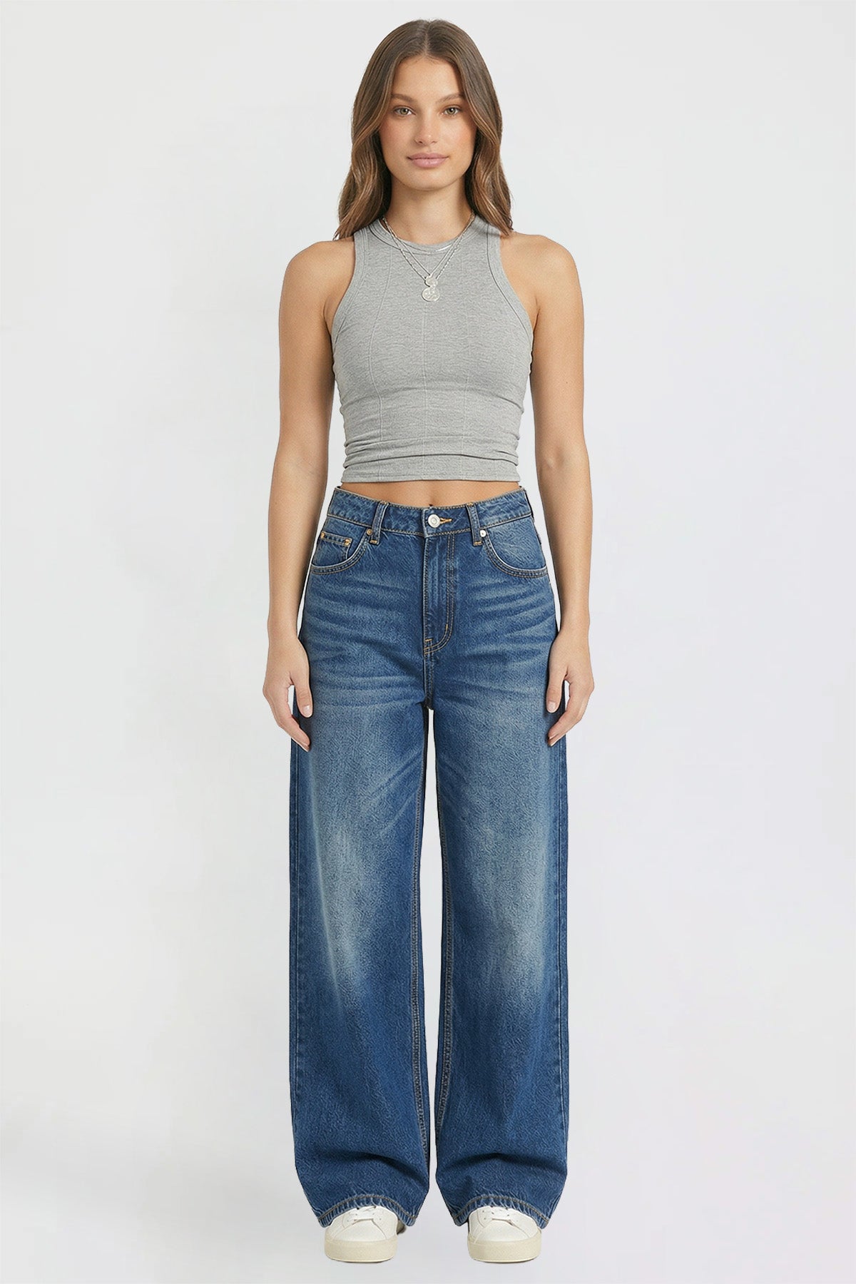 Women's Britney Star Pocket Wide Leg Jeans