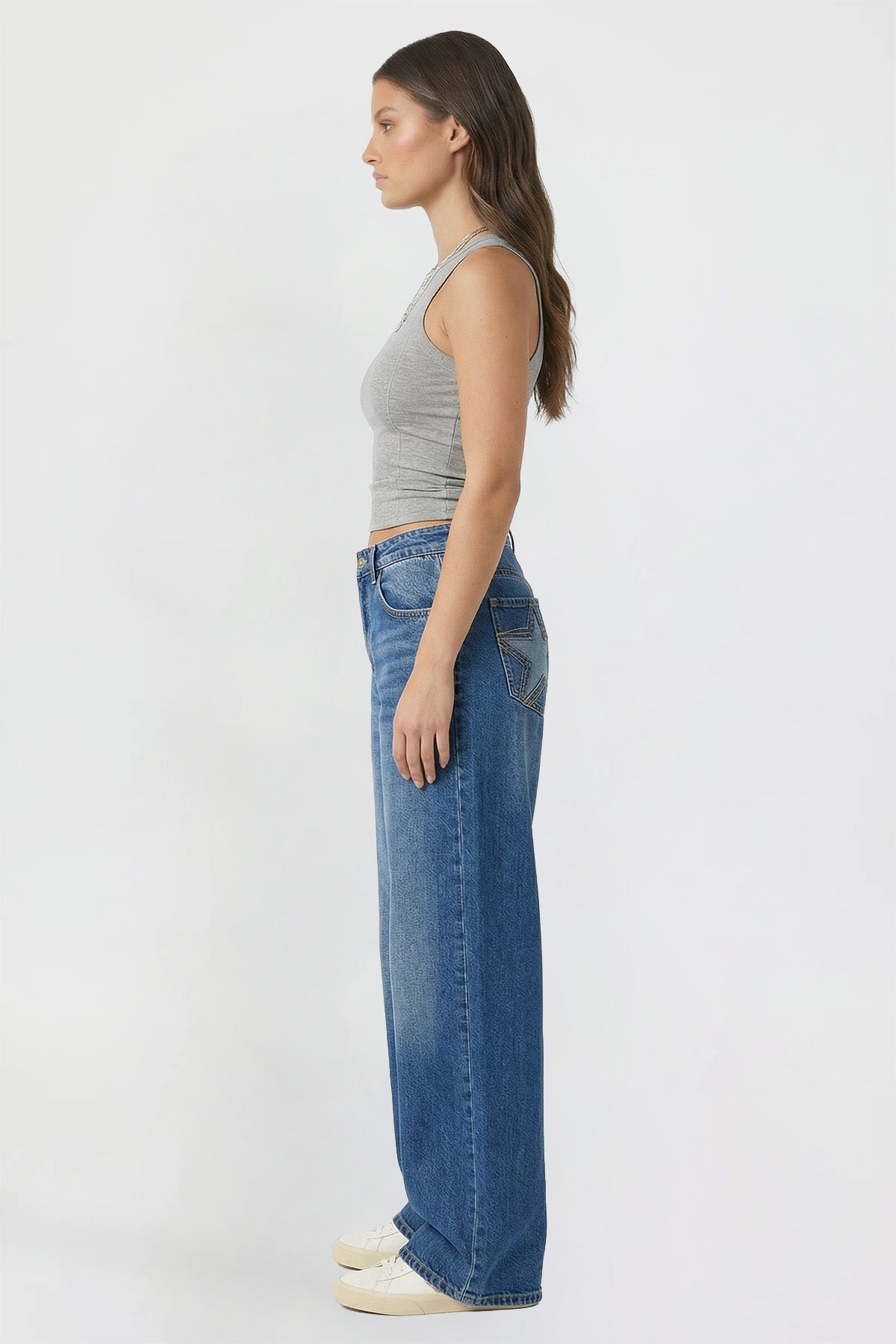Women's Britney Star Pocket Wide Leg Jeans