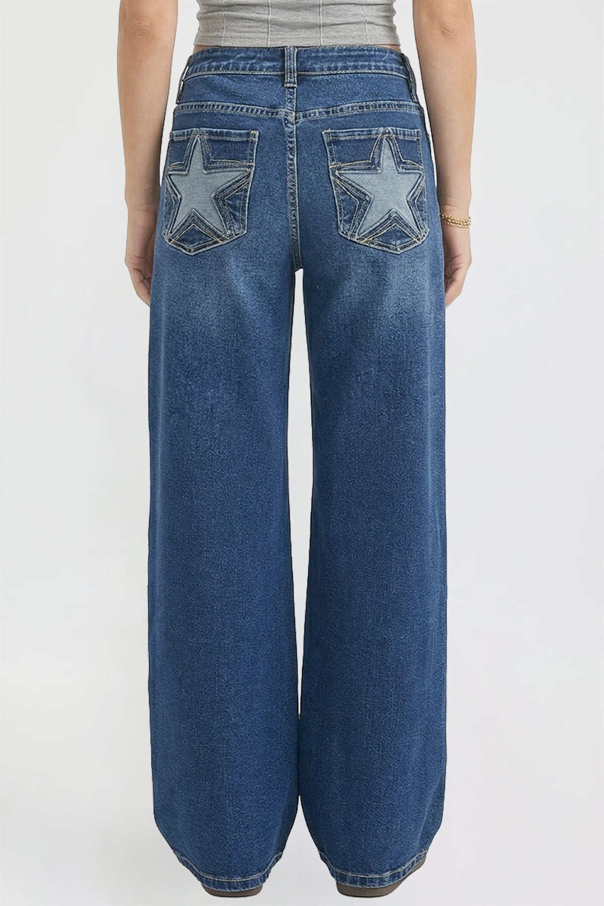 Women's Britney Star Pocket Wide Leg Jeans