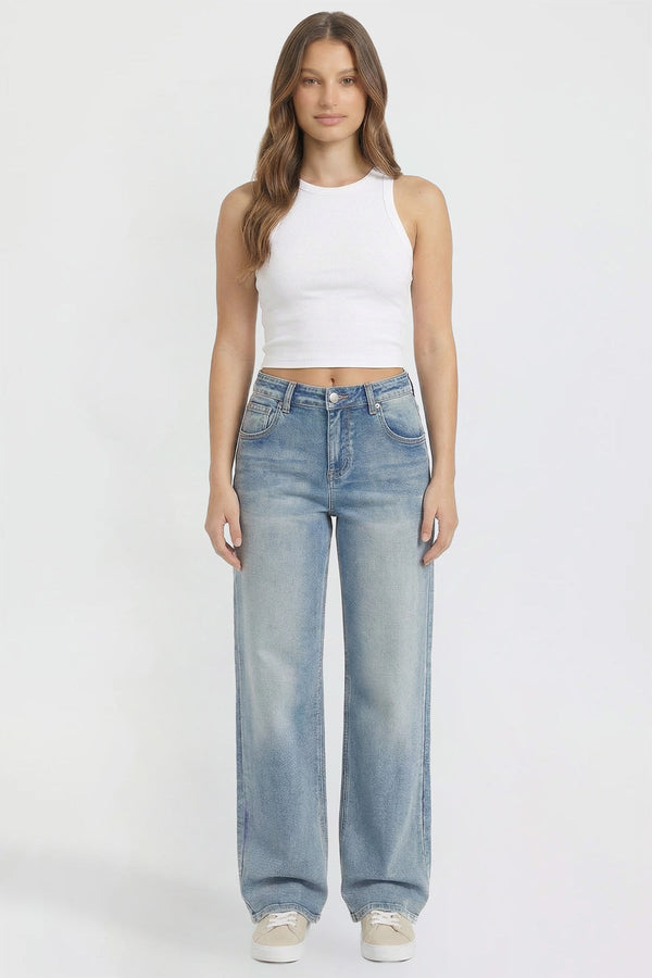 Women's Britney Star Pocket Wide Leg Jeans