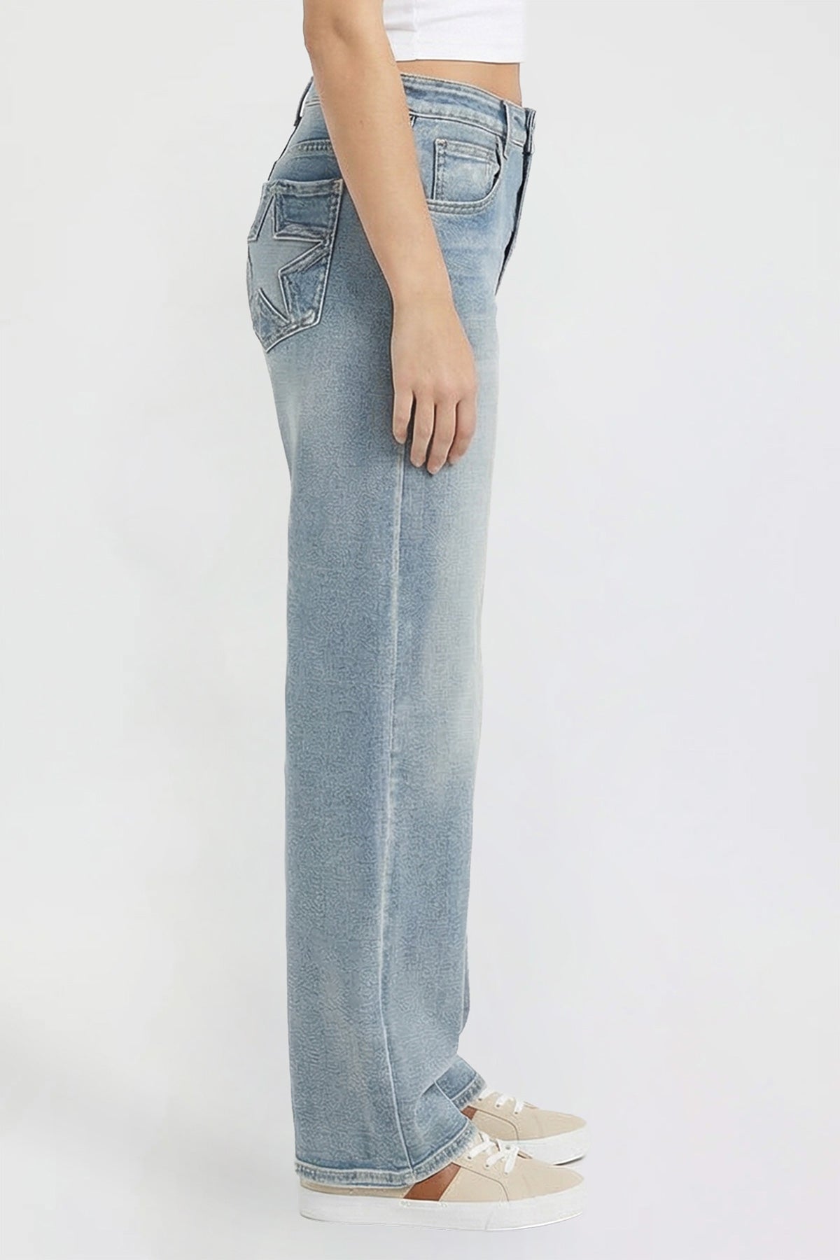 Women's Britney Star Pocket Wide Leg Jeans