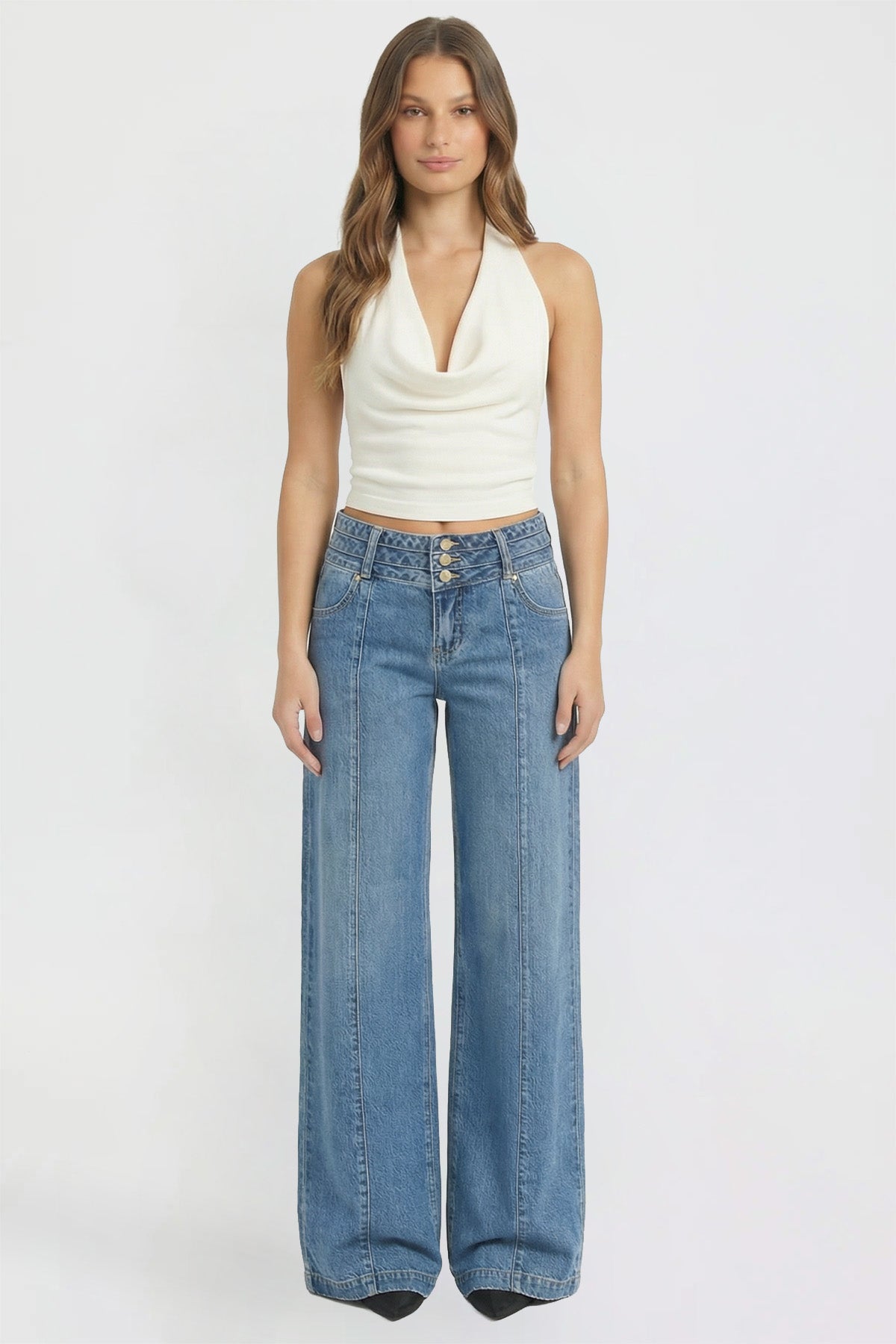 Women's Bella Triple Waistband Wide Leg Jeans
