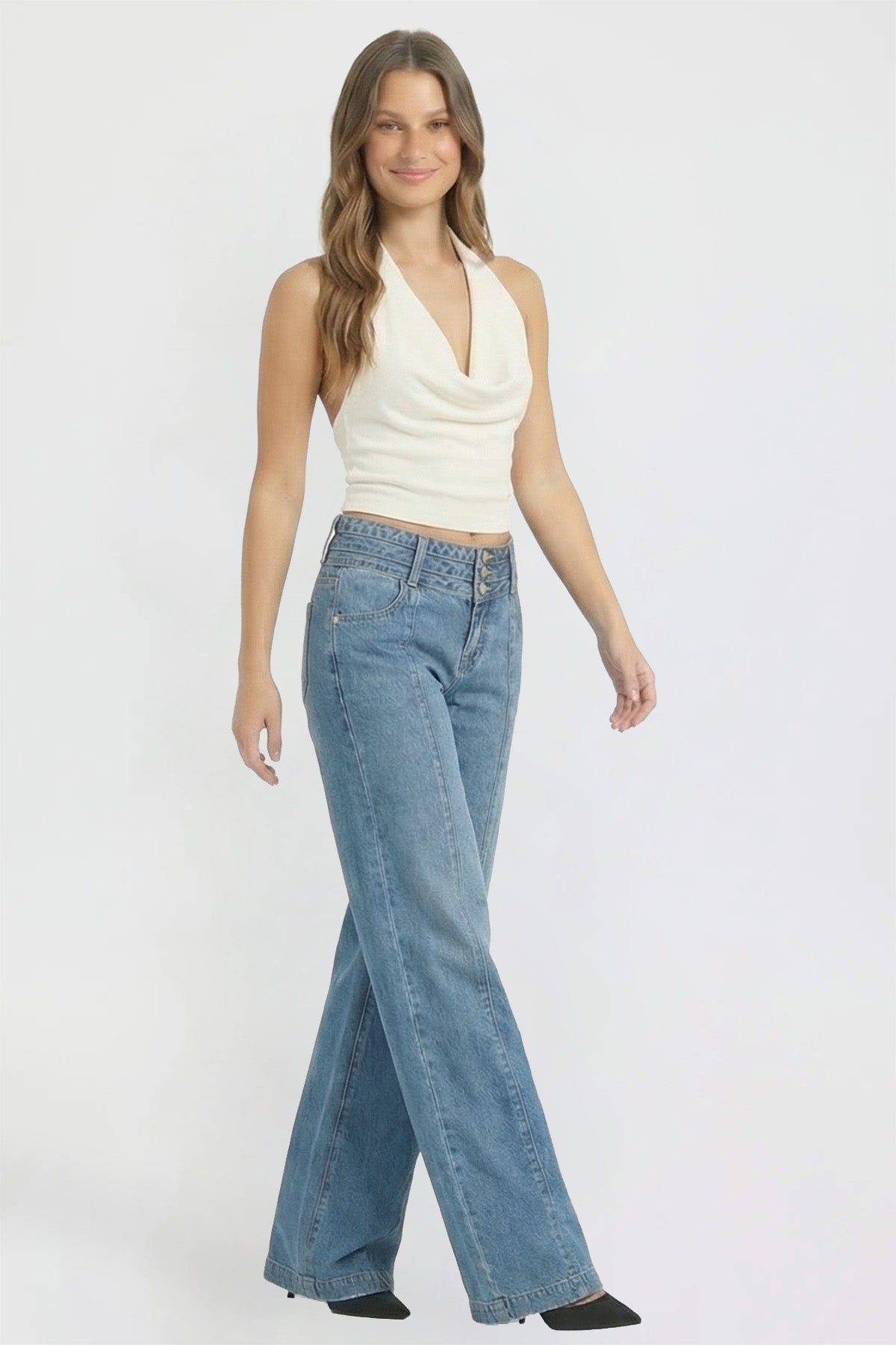 Women's Bella Triple Waistband Wide Leg Jeans