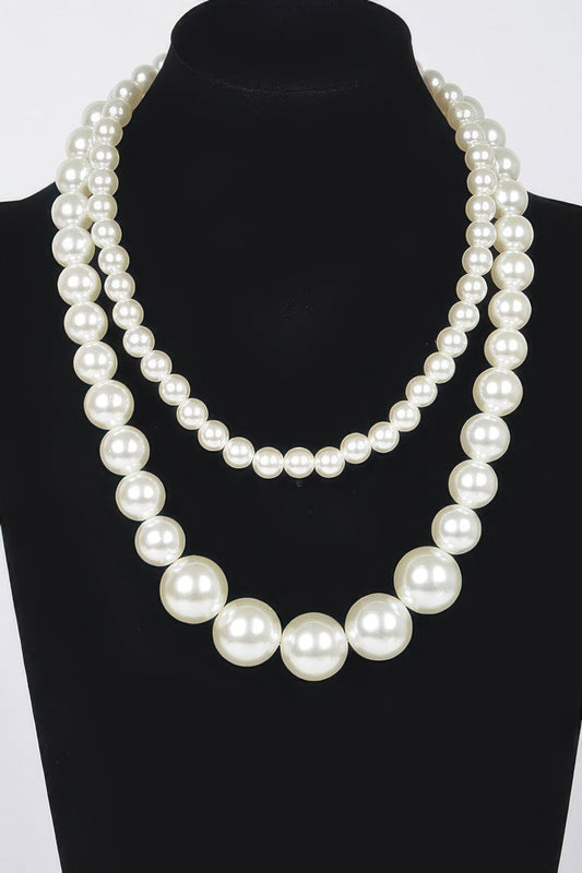PARK AVENUE Double Layered Faux Pearl Necklace: BYMANYC ® New York