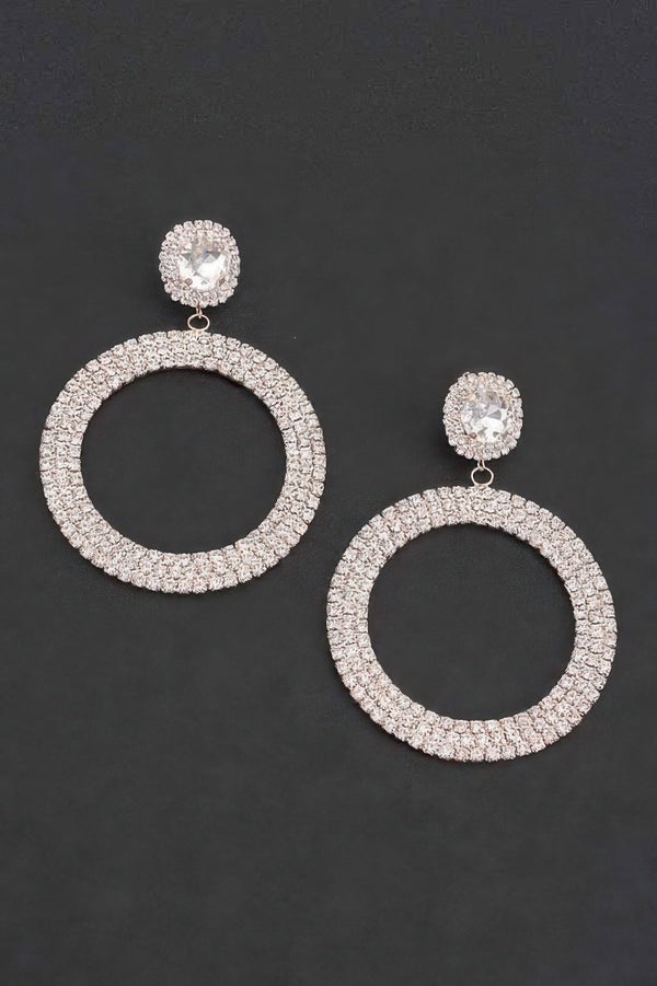 PLAZA Luxury Rhinestone Circular Drop Earrings: BYMANYC ® New York