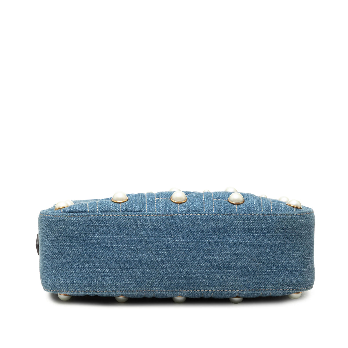 Crossbody Bag GG Marmont Pearl Studded Denim (Pre-Owned)