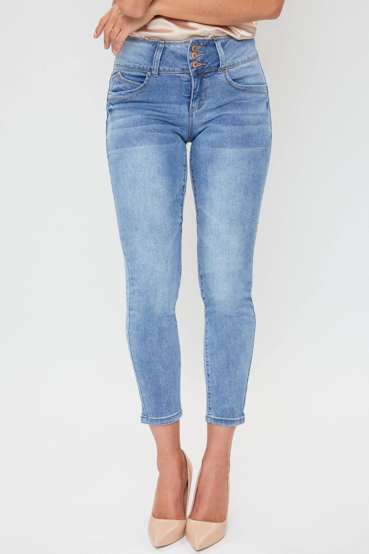 Women's Petite Skinny WannaBettaButt 3 Button Ankle Sustainable Jean