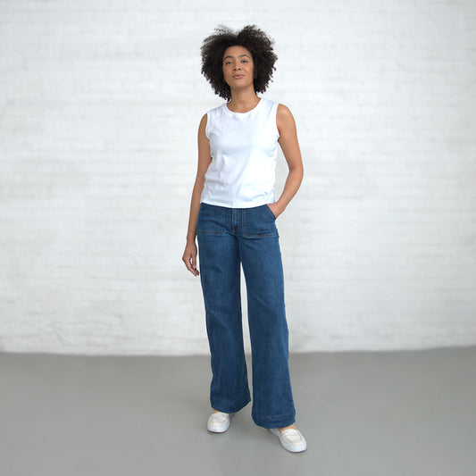 Palazzo - Light Wash Stretch