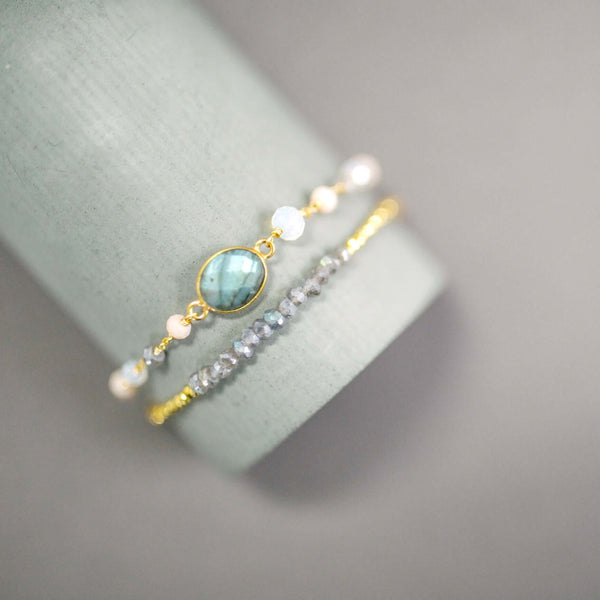Labradorite Bracelet Set
