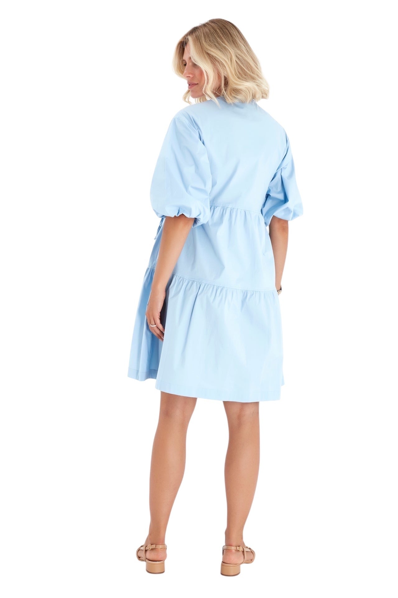 Waterfall Tie Waist A-Line Maternity/Nursing Wrap Dress