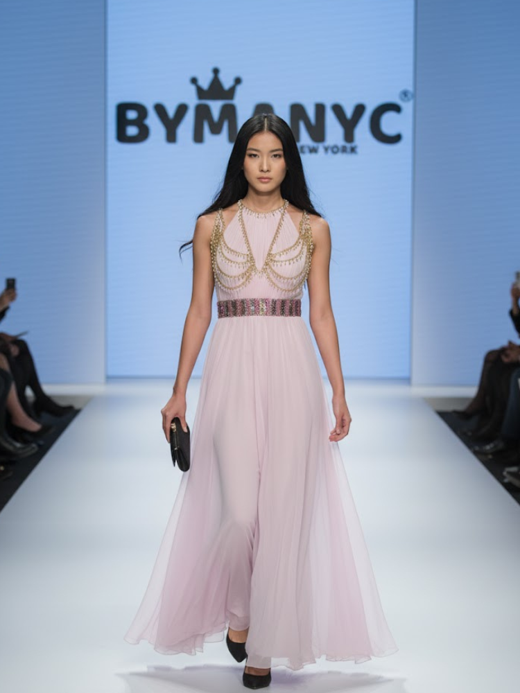 Pink Long Gala Dress MIDTOWN: Prêt-à-Porter Line BYMANYC ® New York