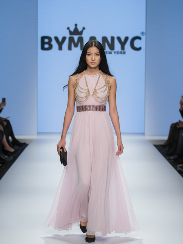 Pink Long Gala Dress MIDTOWN: Prêt-à-Porter Line BYMANYC ® New York