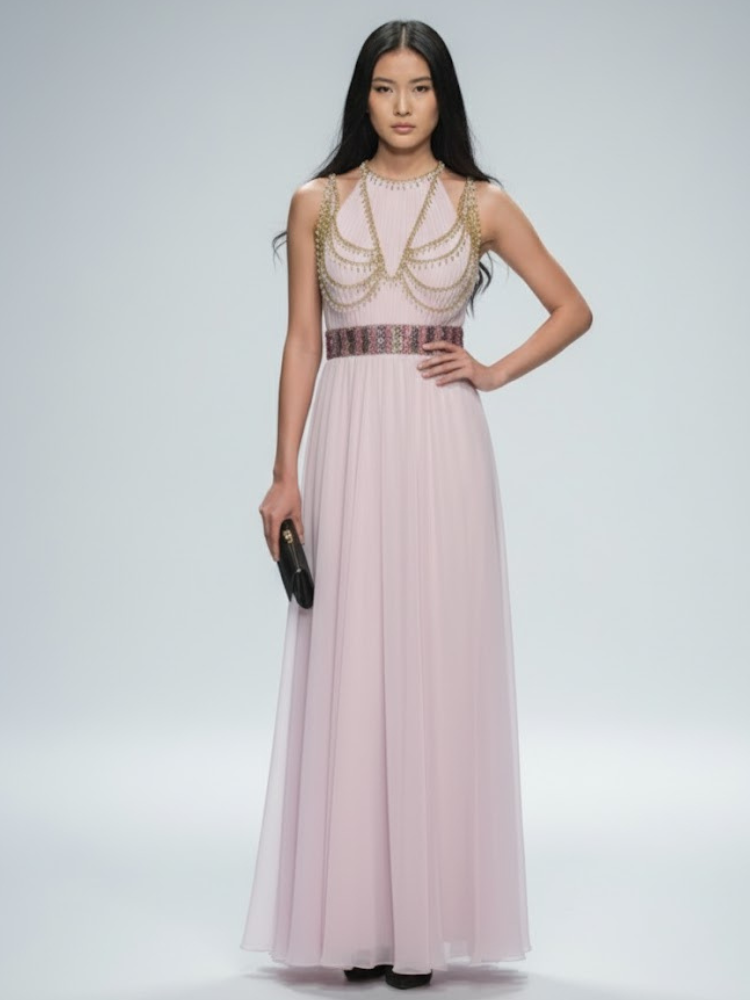 Pink Long Gala Dress MIDTOWN: Prêt-à-Porter Line BYMANYC ® New York