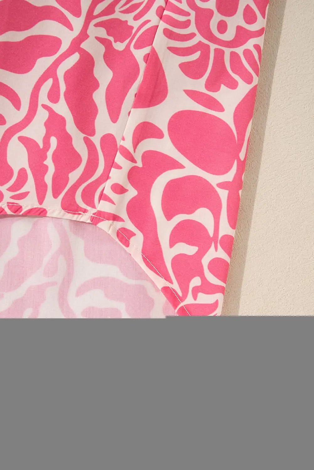 Love Salve Pink Floral Top Women's Plus Size Daily Wear Blouse Frilled Neck, Puff Sleeve