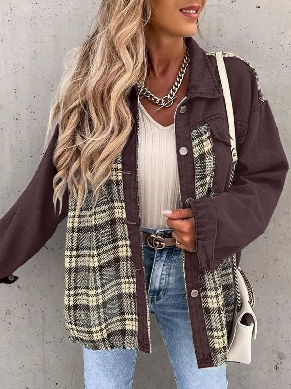 Jacket - Plaid Oversized - Cotton