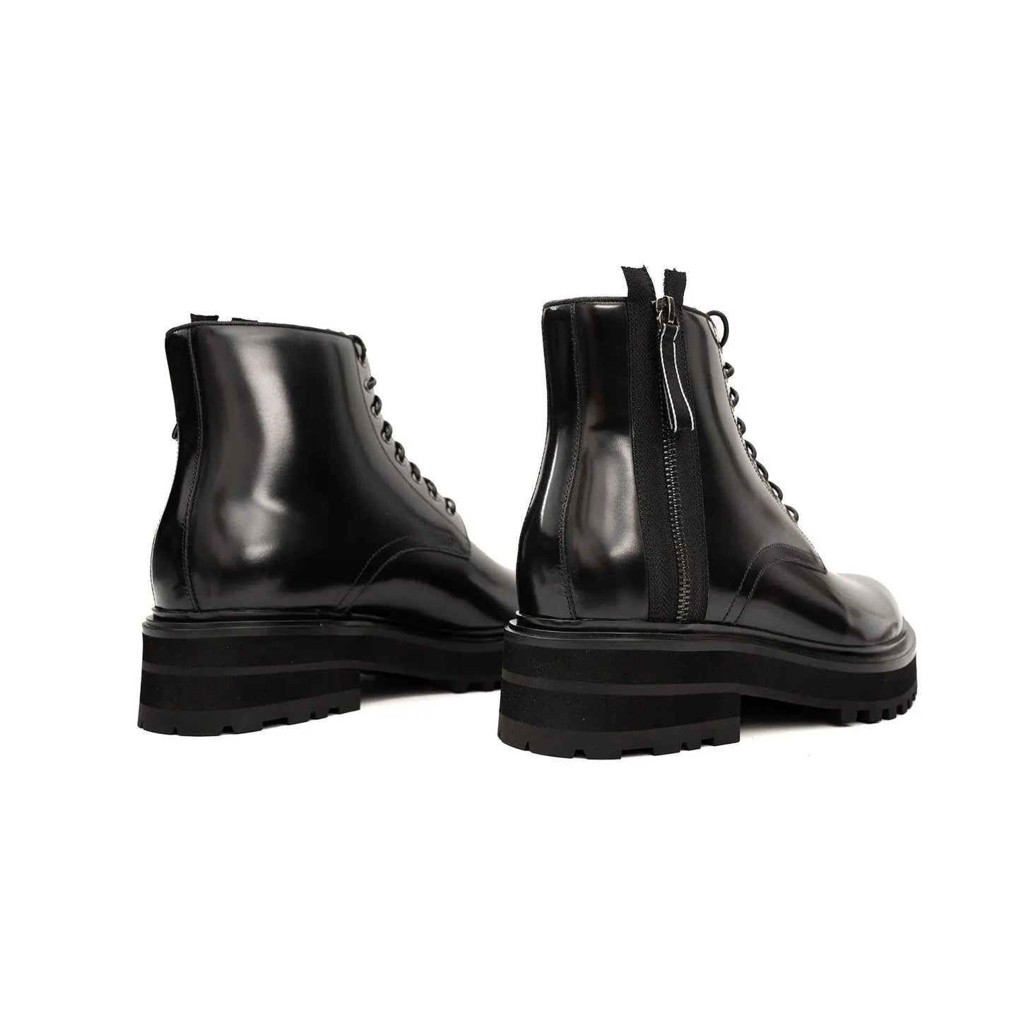 Platform Patent Combat Boots