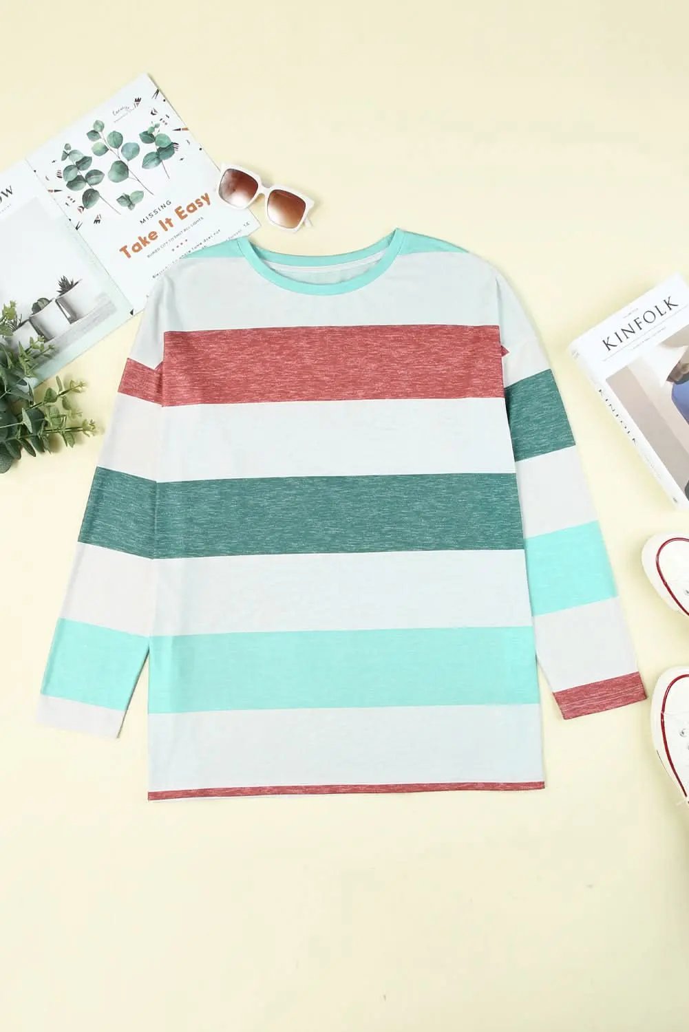 Love Salve Colorblock Pullover Women's Spring Fashion Top + Comfy Fit