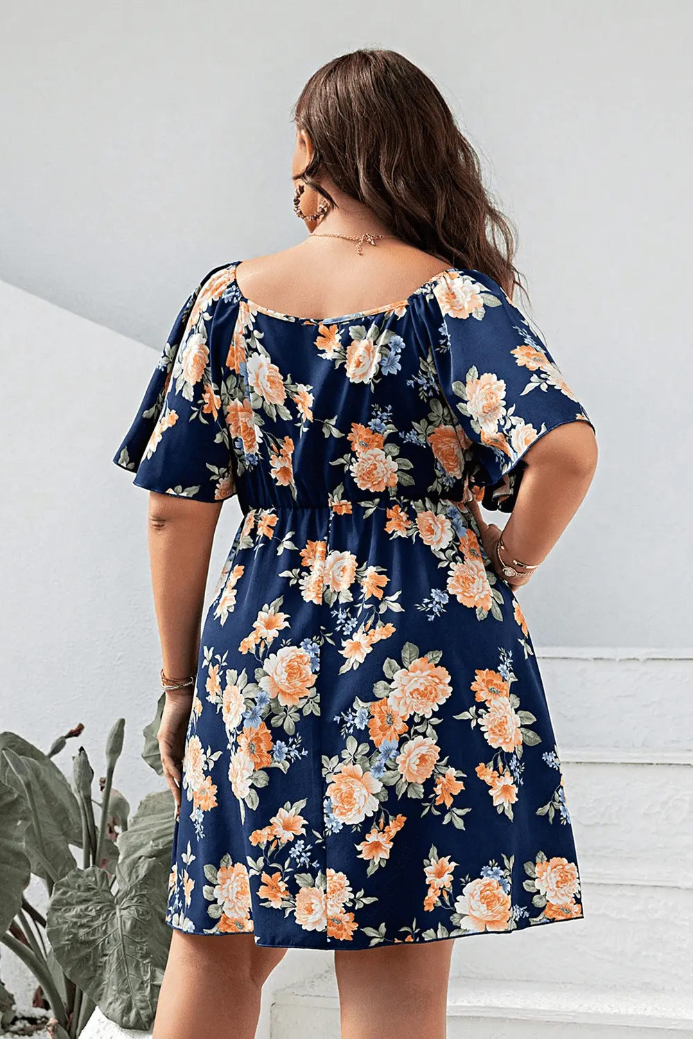 Mini Dress - Plus Size Floral - Casual Style