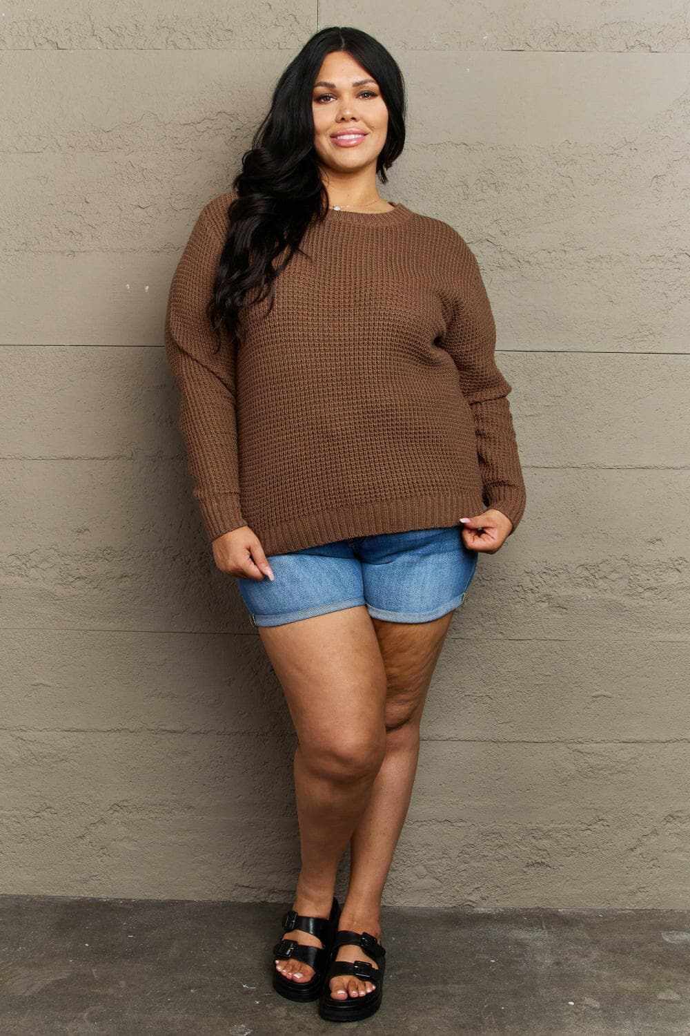 Trendsi closeout - Trendsi Plus size high-low sweater by Zenana
