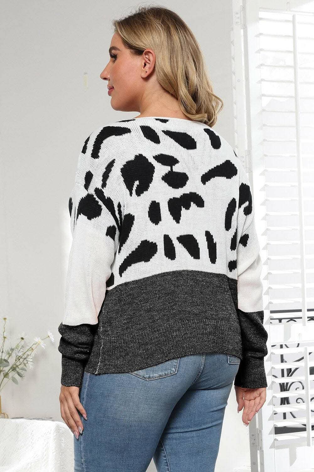 Sweater - Plus Size Leopard Print - Chic & Cozy Knit